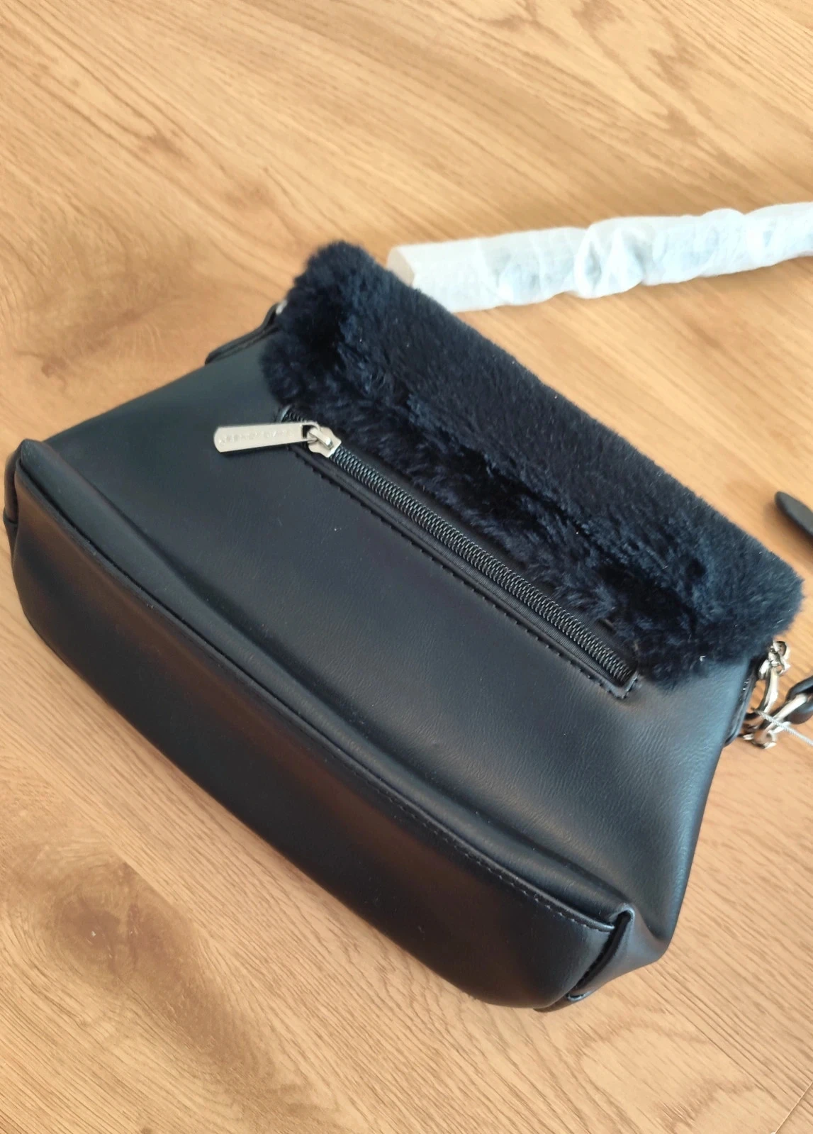 Bolsa transversal preta de couro sintético e pele sintética NOVA com etiqueta - David Jones – photo 12